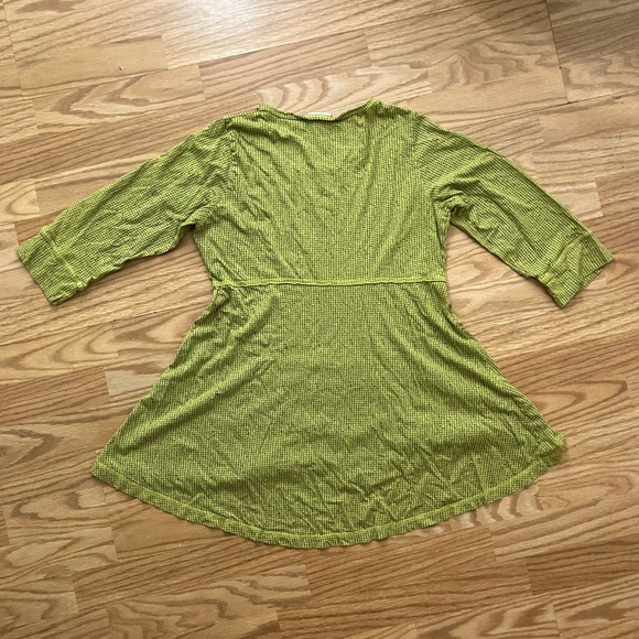 CMC by Color Me Cotton Chartreuse Grid Tunic Top - Picture 2 of 4